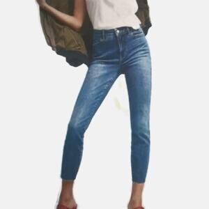 J755 GUC $149 Anthro Pilcro/Letterpress Script  High Rise Frayed Hem 29